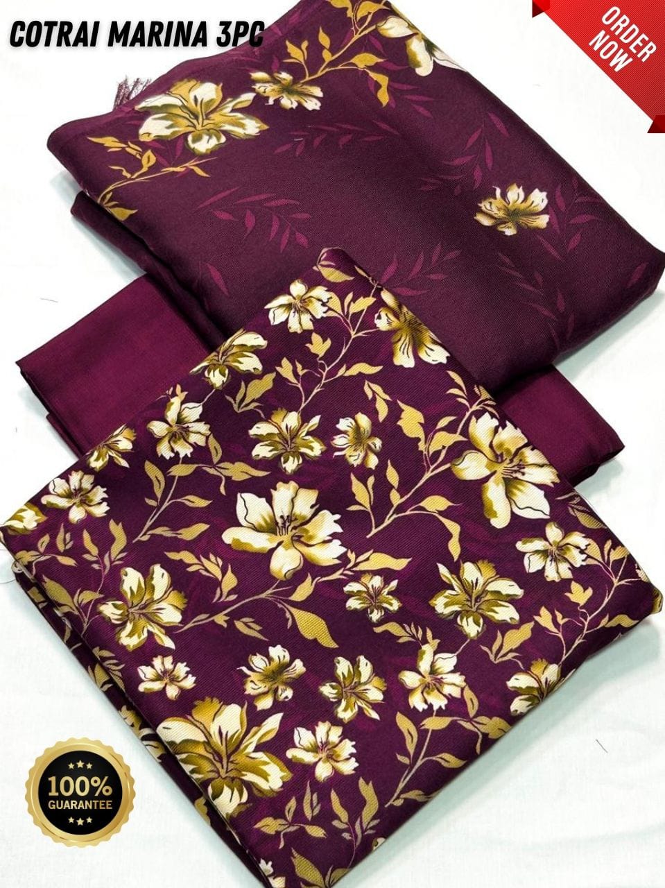 Original Imported Indonesian Marina 3pc With Pashmina Wool Shaal 💯