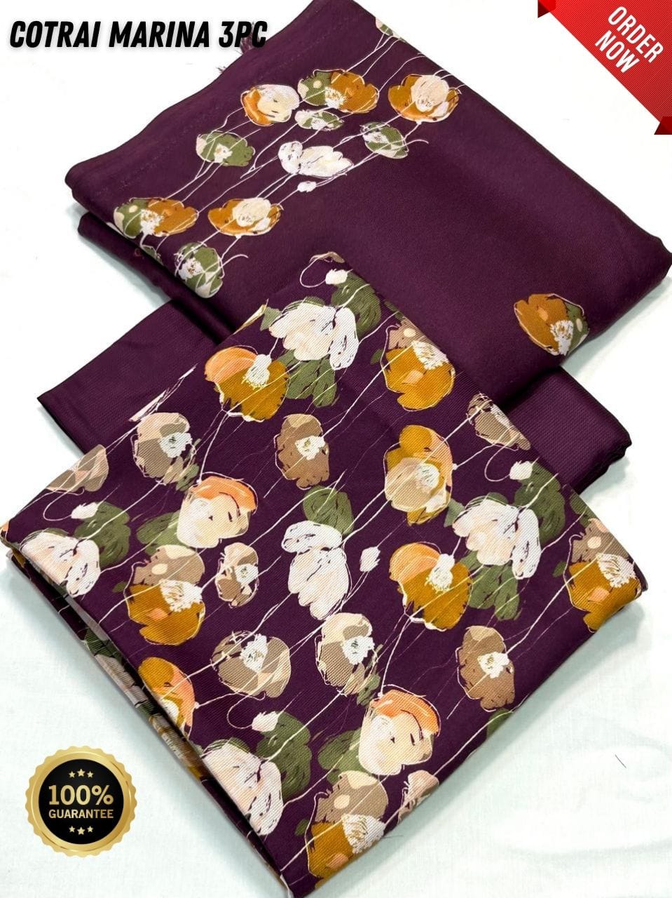 Original Imported Indonesian Marina 3pc With Pashmina Wool Shaal 💯