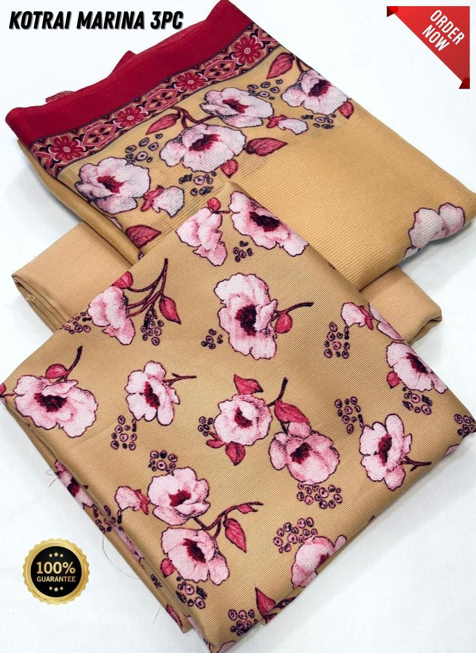 Original Imported Indonesian Marina 3pc With Pashmina Wool Shaal 💯