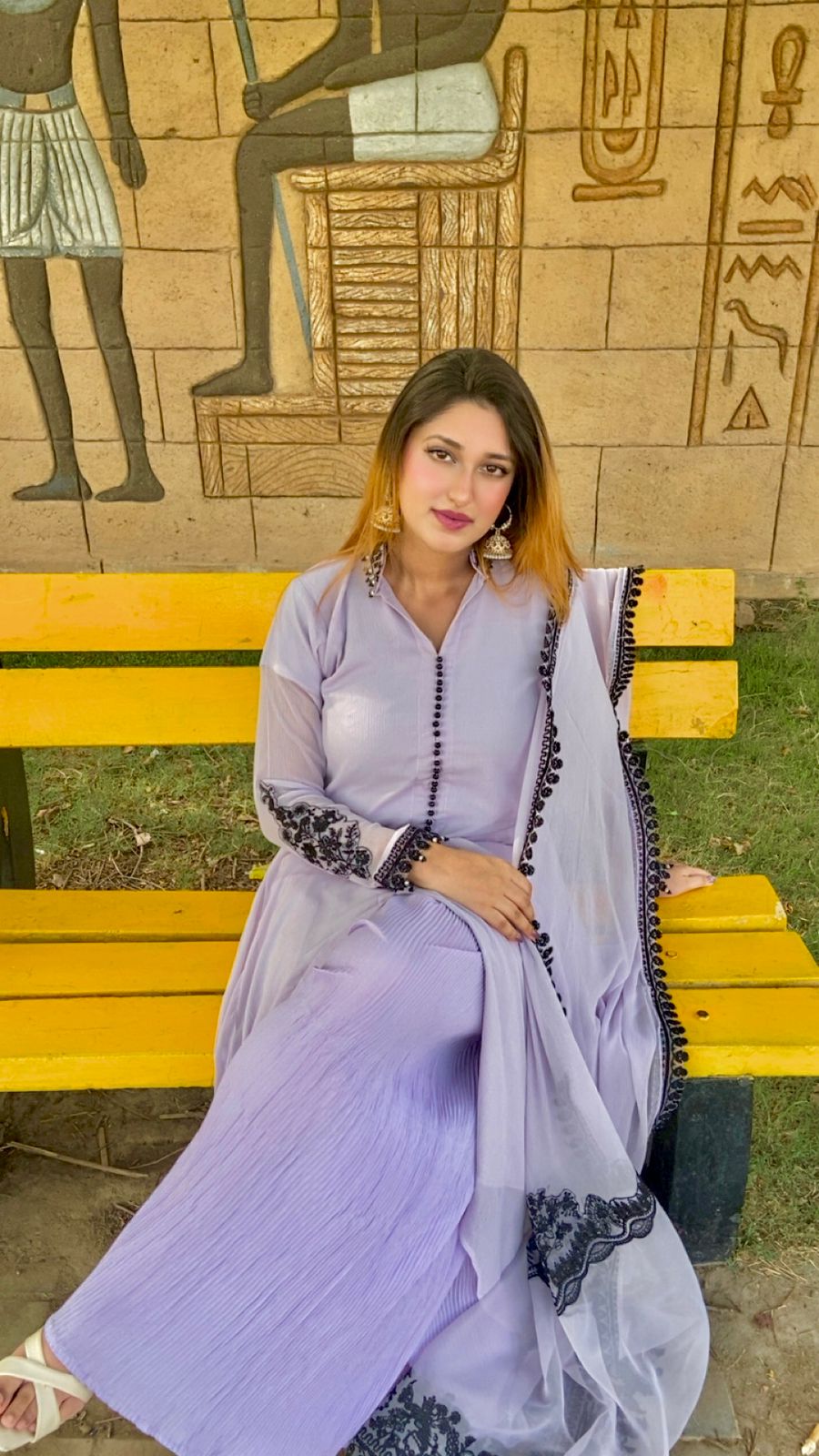 “NEW ARRIVAL”  New Pure Chiffon Flairy Frock With Buttons Style Front Along With Beautiful Embroidered Dupatta And Crush Flapper In Amazing Colour!!