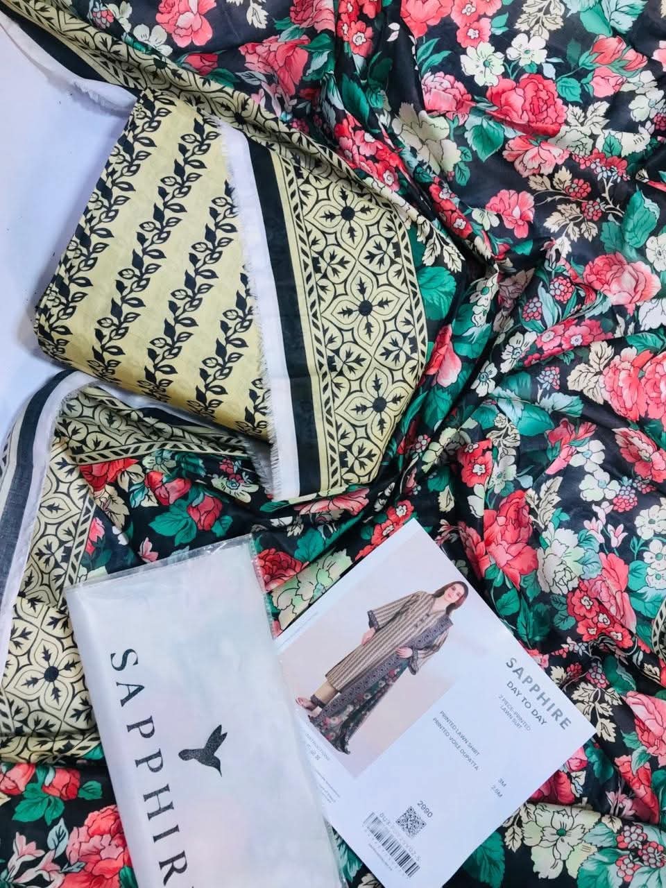 Mix barand shirt dupatta  Saya  Beech tree  Sapphire  Junaid jamshaid FABRIC DETAIL * Digital Printed Airjet Lawn Shirt 3 Meter, * Digital Printed Airjet Voil Lawn Dupatta.