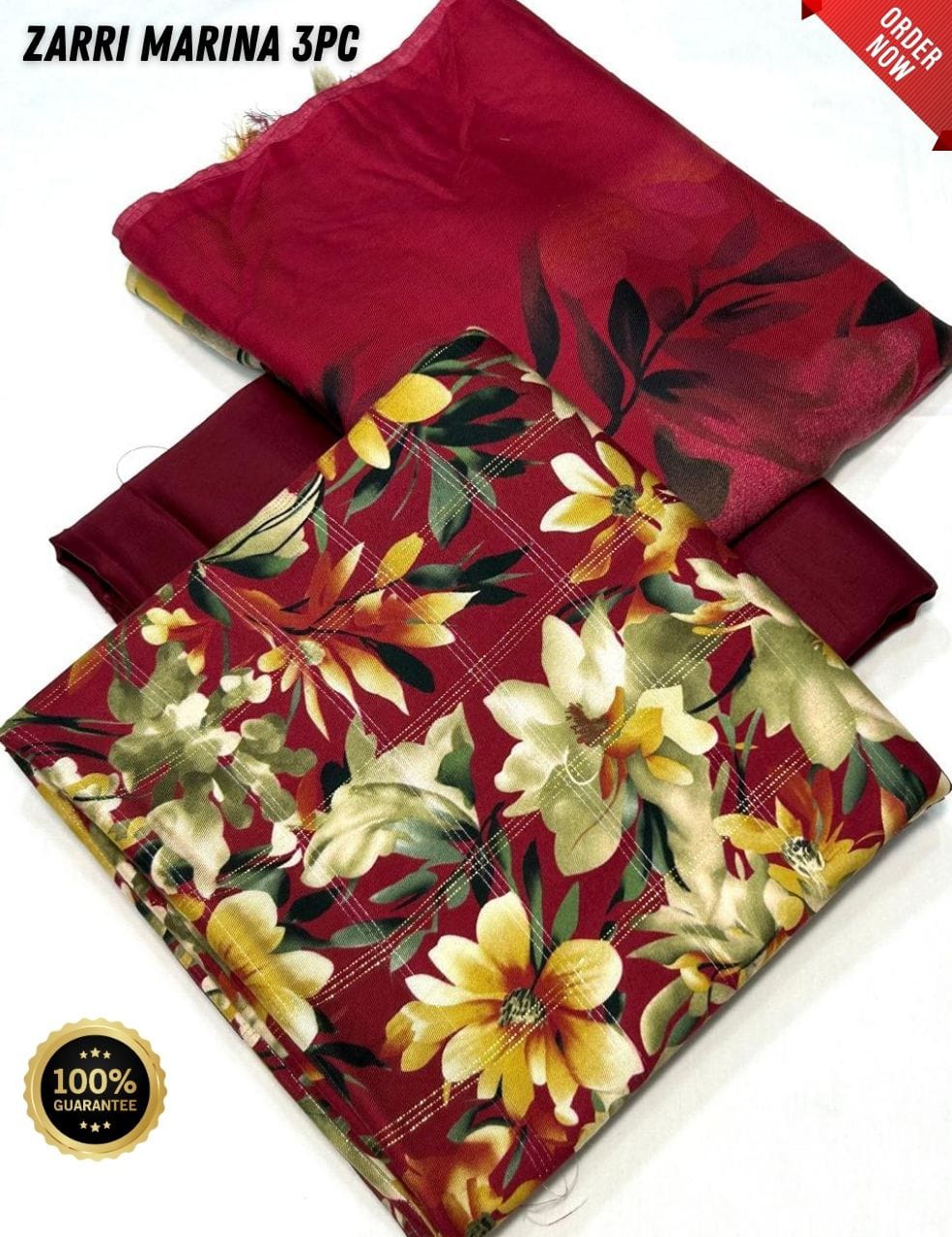 Original Imported Indonesian Marina 3pc With Pashmina Wool Shaal 💯