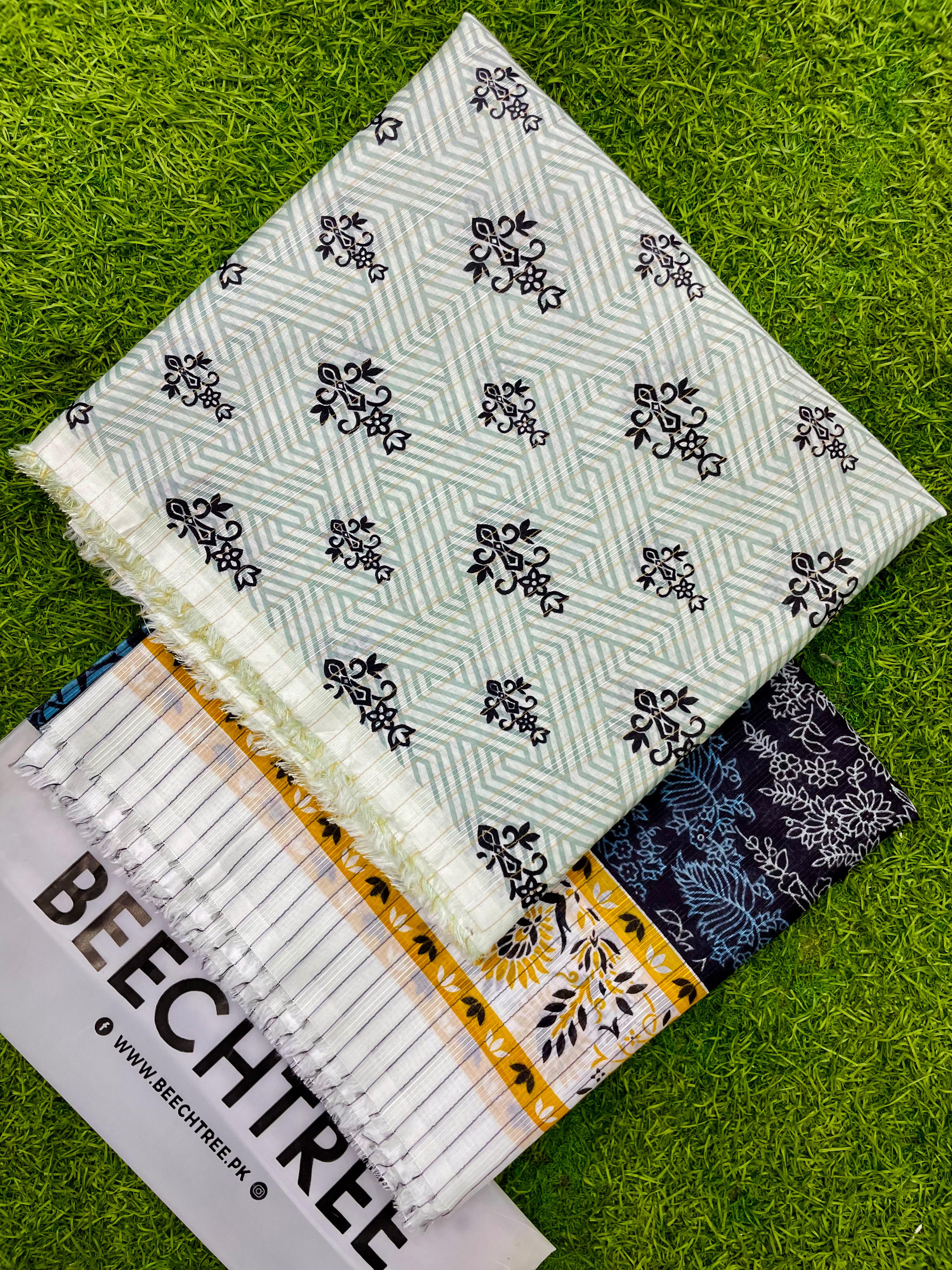 Mix barand shirt dupatta  Saya  Beech tree  Sapphire  Junaid jamshaid FABRIC DETAIL * Digital Printed Airjet Lawn Shirt 3 Meter, * Digital Printed Airjet Voil Lawn Dupatta.